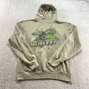 Buck Wear Extreme Trophy Hunter Kids Large Olive Green Excellent Graphic Hoodie